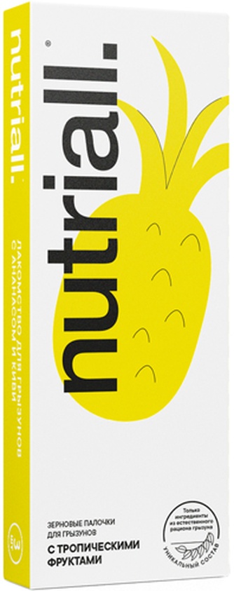 Лакомство для грызунов NUTRIALL палочки с тропическими фруктами (90 г/2 шт)