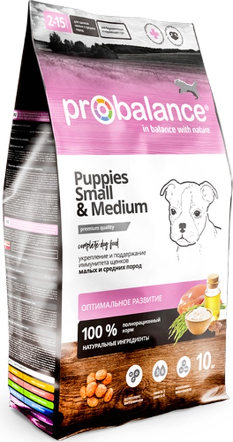 Корм сухой для собак мелких и средних пород PROBALANCE Puppies Small & Medium (10 кг)