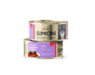 Саймон 93115 кон.д/взрослых кошек паштет с Говядиной и клюквой 100г