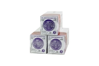 Нить полигликолидная плетеная BALF PGA (1 (4), ОР, 3/8, 37 мм, 90 см)