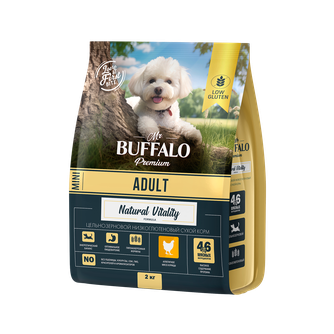 Корма сухой для взрослых собак миниатюрных пород MR. BUFFALO Adult Mini курица (2 кг)
