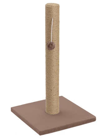 Когтеточка-столбик для кошек RICH BREED на подставке, джут, капучино (30*30*54 см)
