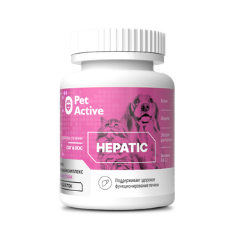 Витаминно-минеральный комплекс для кошек и собак PETACTIVE Hepatic Здоровье печени (100 таб)