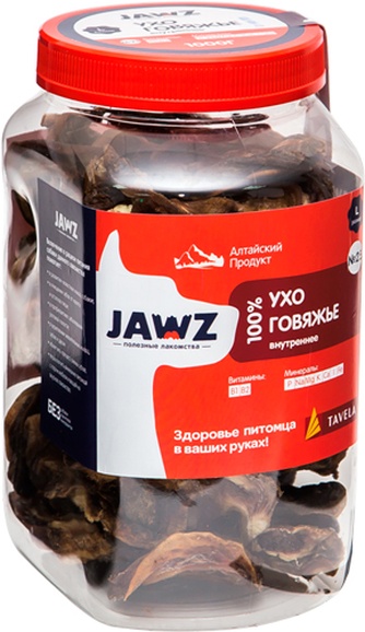 Лакомство для собак JAWZ уши говяжьи (95 г)