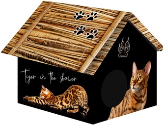 Дом для кошек и собак PERSEILINE Дизайн Бенгальский кот (33*33*40 см)