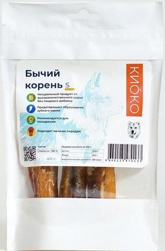 Лакомство для собак КИОКО корень S бычий (40 г)
