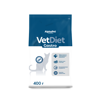 Корм сухой для взрослых кошек AlphaPet Vet Diet Gastro при острых расстройствах пищеварения (400 г)