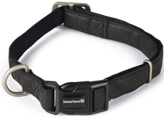 Ошейник нейлоновый для собак BEESTEEZ искусственная кожа черный (2*50 см)