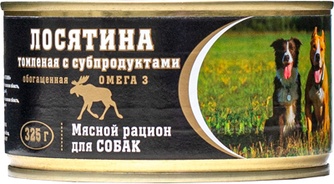 Корм влажный для собак ВИТАМИН Лосятина томленая с субпродуктами (325 г)