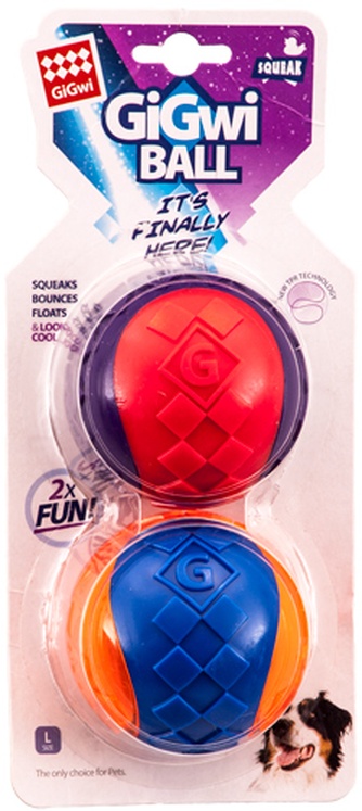 Игрушка для собак GIGWI G-Ball Мяч с пищалкой (8 см/2 шт)