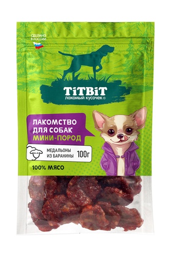 Лакомство для собак мелких пород TITBIT Лакомый кусочек Косточки говядина (100 г)