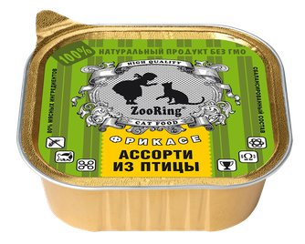 Корм влажный для кошек ZOORING Ассорти Из Птицы Паштет (100 г)