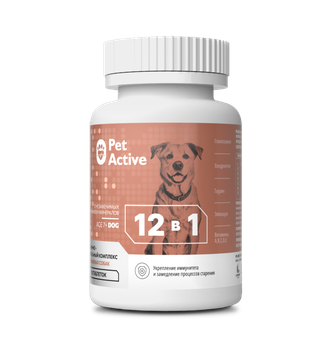 Витаминно-минеральный комплекс для пожилых собак PETACTIVE 12 в 1 (100 таб)