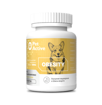 Витаминно-минеральный комплекс для собак PETACTIVE Obesity с избыточным весом (100 таб)
