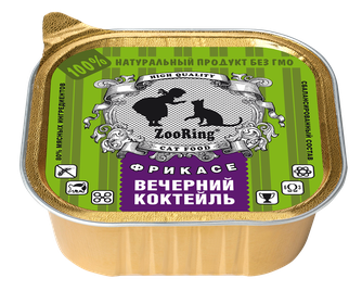 Корм влажный для кошек ZOORING Вечерний Коктейль Паштет (100 г)
