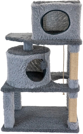 Домик-когтеточка для кошек ДАРЭЛЛ угловой 4-х уровневый  с гамаком (36*49*170 см)
