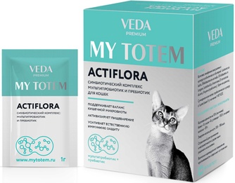 Кормовая добавка для кошек VEDA My Totem Актифлора синбиотический комплекс (1 г/30 саше)