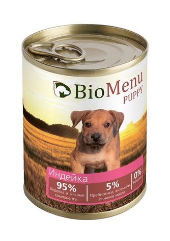 Корм влажный для щенков BIOMENU Puppy с индейкой (410 г)
