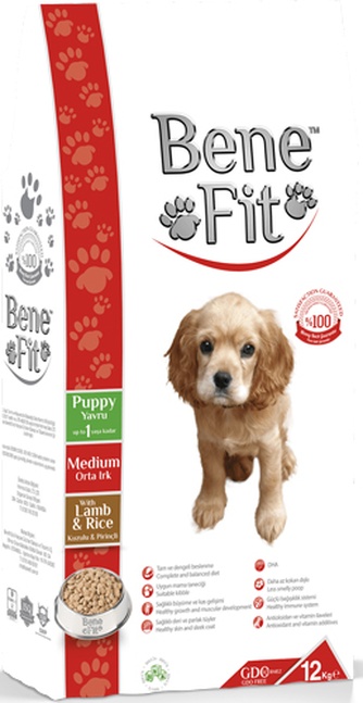 Корм сухой для щенков средних пород BENEFIT Puppy Medium with Lamb & Rice гранулы, ягненок, рис (12кг)