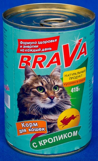 Корм влажный для кошек BRAVA Кролик (400 г)