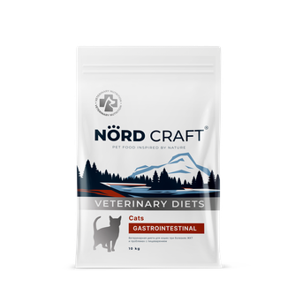 Корм сухой для кошек NORD CRAFT Cats Gastrointestinal при болезнях ЖКТ и проблемах с пищеварением (10 кг)