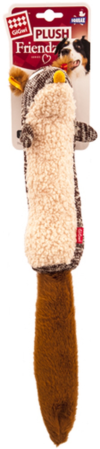 Игрушка для собак GIGWI Plush Friendz Белка с большой пищалкой, серый (29см)