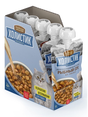 Лакомство для кошек ДЕРЕВЕНСКИЕ ЛАКОМСТВА Холистик Премьер Рыбный соус из лосося (90 г)