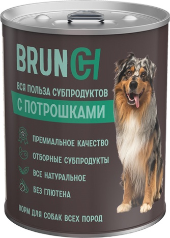 Корм влажный для взрослых собак Четвероногий Гурман Brunch c Потрошками (340 г)