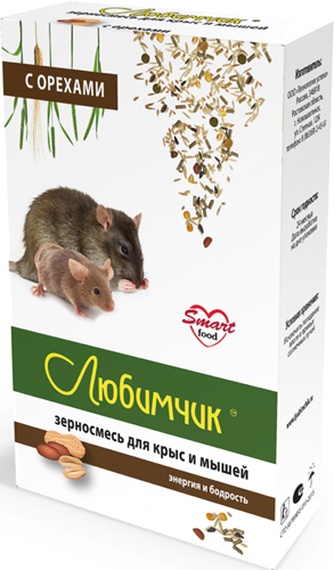 Корм сухой для крыс и мышей ЛЮБИМЧИК Зерносмесь с орехами (400 г)