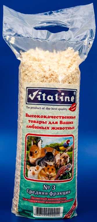 Опилки хвойные для грызунов VITALINE №3 средняя фракция (14,7 л)