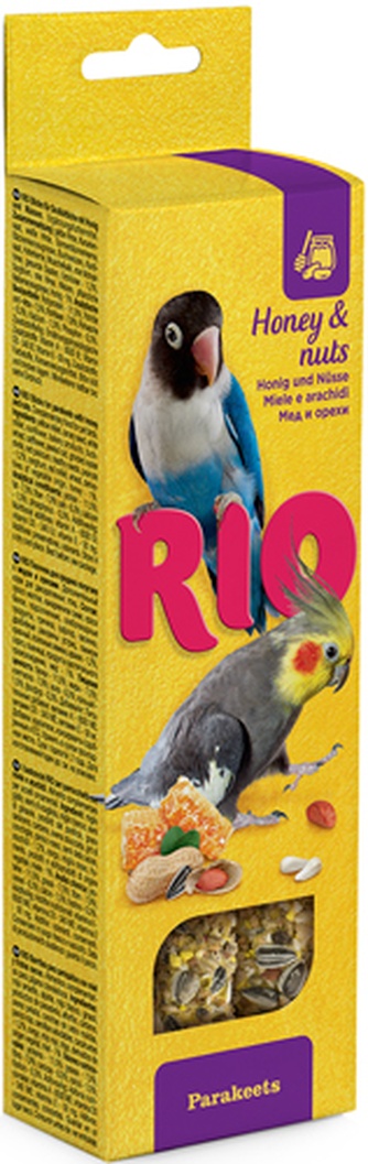 Лакомство для средних попугаев RIO Палочки с Медом и орехами (2 шт/75 г)