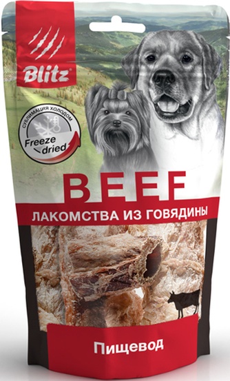 Лакомство для собак мелких пород BLITZ Beef Пищевод говяжий (32 г)