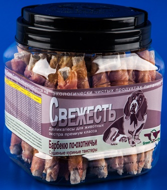 Лакомство для собак мелких пород GREEN QZIN Свежесть Твистеры куриные сушеные (750 г)