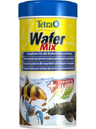 Корм для травоядных, хищных и донных рыб TETRA WaferMix с добавлением креветок, пластинки (250 мл)