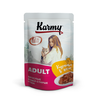 Корм влажный для кошек KARMY Adult курица в желе (80 г)