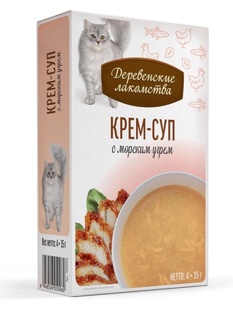 Лакомство для кошек ДЕРЕВЕНСКИЕ ЛАКОМСТВА Крем-суп с морским угрём (4 шт/35 г)