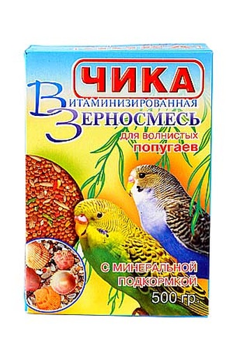 Корм для волнистых попугаев ЧИКА с минеральной подкормкой (500 г)