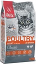 Blitz Adult Cat Poultry изготовлен из мяса домашних птиц — кур и индеек. Мы не использовали костное сырье, только мягкие ткани птиц, так как считаем,…