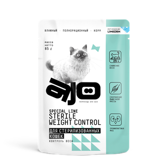 Корм влажный для стерилизованных кошек AJO Sterile Weight Control контроль веса (85 г)
