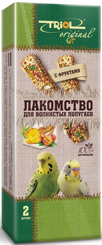 Лакомство для волнистых попугаев TRIOL Original палочки фруктовые (2 шт)