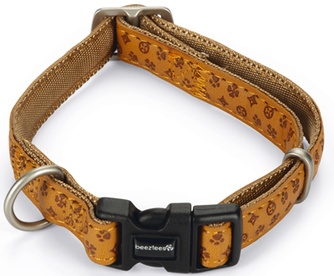 Ошейник нейлоновый для собак BEEZTEES Macleather искуственная кожа коричневый (1,5*40 см)