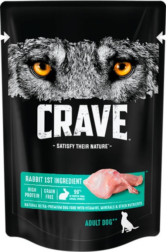 Корм влажный для взрослых собак CRAVE Adult Dog с кроликом (85 г)