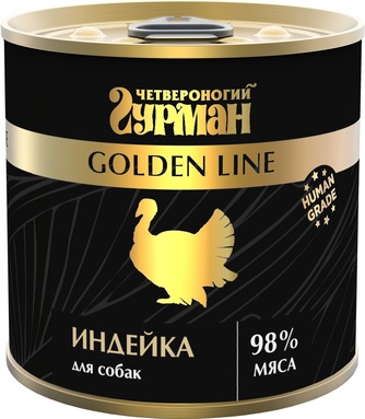 Корм влажный для собак ЧЕТВЕРОНОГИЙ ГУРМАН Golden Line Индейка в желе (240 г)