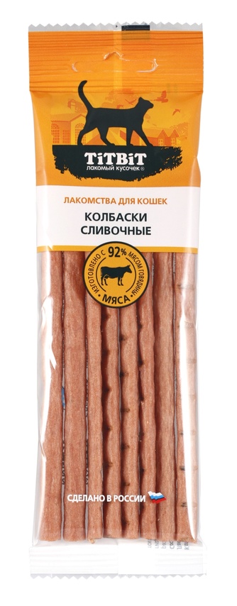 Лакомство для кошек TITBIT Золотая коллекция колбаски сливочные (30 г)