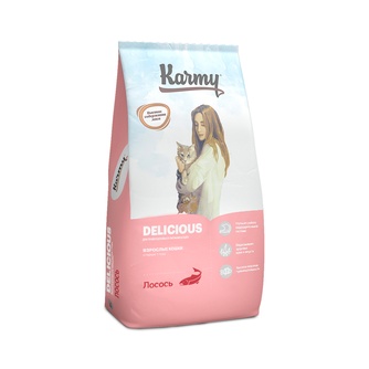 Корм сухой для кошек KARMY DELICIOUS привередливых в питании с лососем (10 кг)