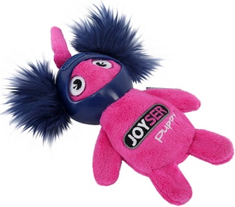 Игрушка для щенков JOYSER Puppy Белка в шлеме, с пищалкой, розовая (S/14 см)