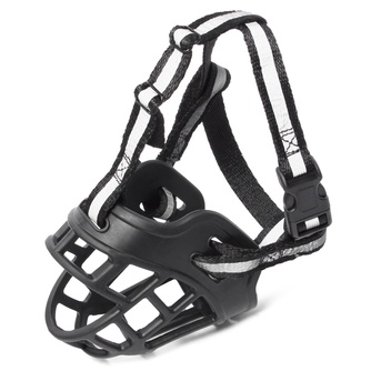 Намордник силиконовый для собак TRIOL с нейлоновым ремешком №5 черный (95*60*135 мм)