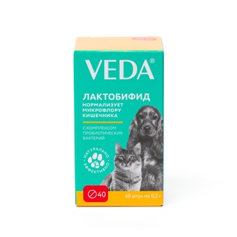 Таблетки для животных VEDA ЛАКТОБИФИД комплекс пробиотических бактерий (40 таб)