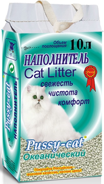Наполнитель впитывающий цеолиитовый для кошек PUSSY-CAT Cat Litter Oceanic (10 л/5,2 кг)