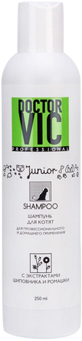 Шампунь для котят DOCTOR VIC с экстрактом шиповника и ромашки (250 мл)